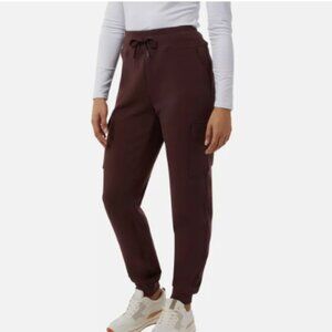 NEW 32 Degrees Heat Womens XS Scuba Cargo Joggers Polyester/Spandex Burgundy